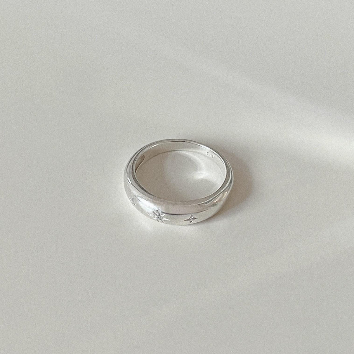 Star CZ Dome Band Ring