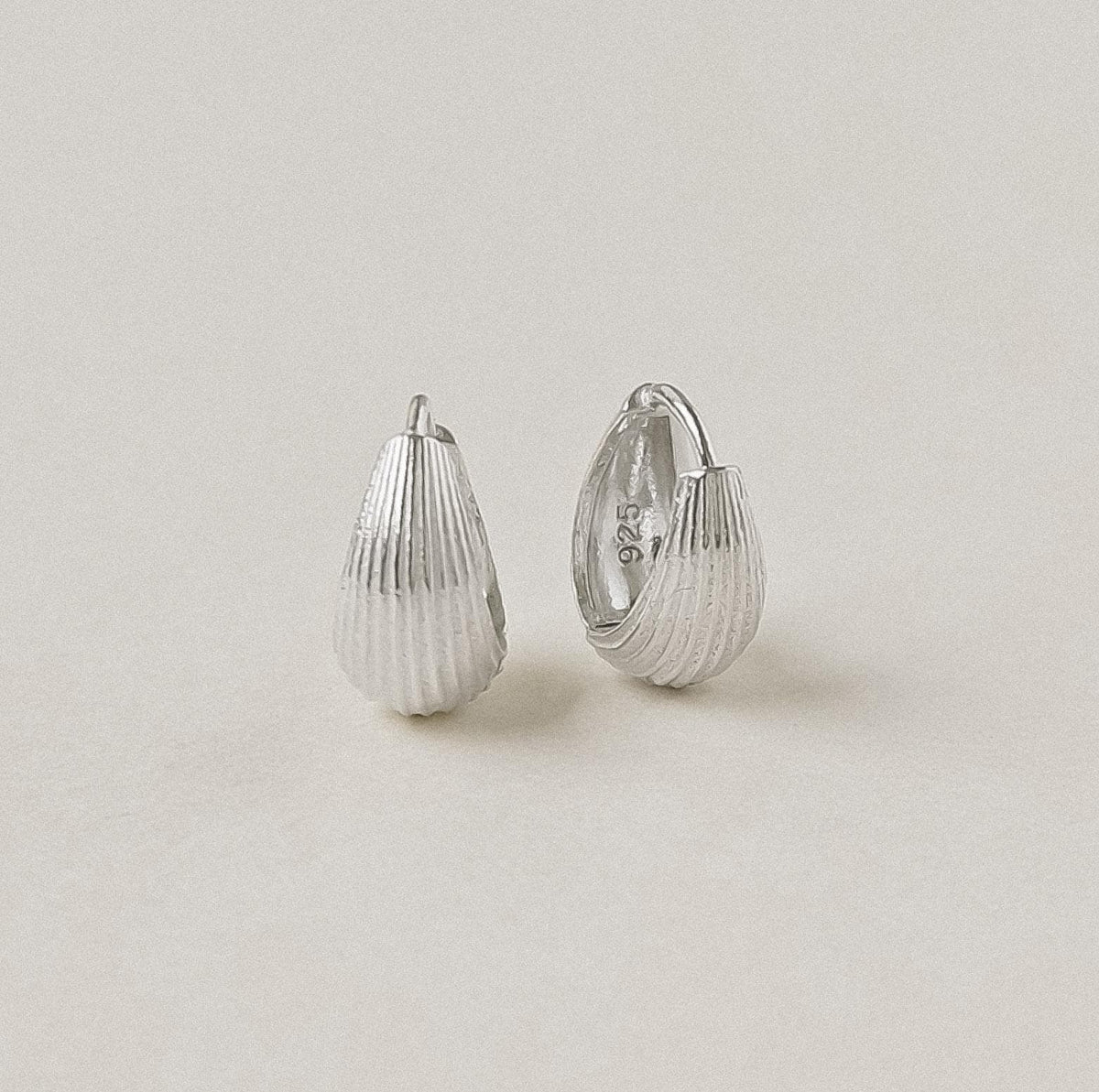 Ribbed Teardrop Huggie Earrings