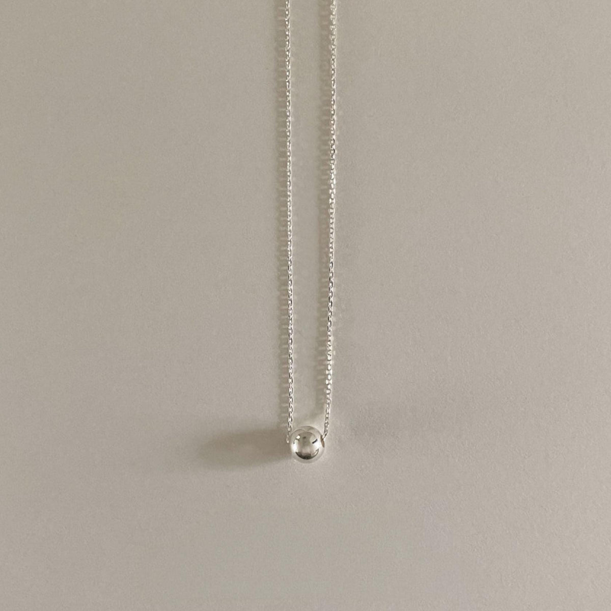 Dainty Silver Ball Pendant Necklace