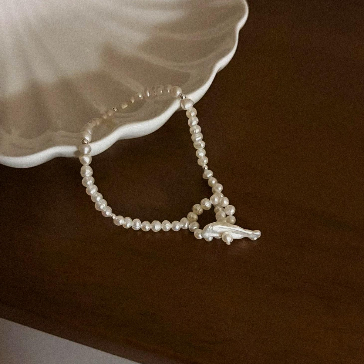 Freshwater Pearl & Silver Bead Bracelet