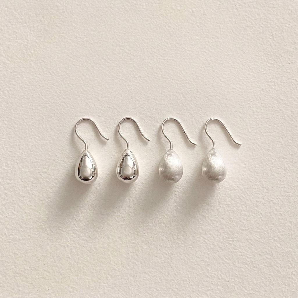 Matte Organic Teardrop Drop Earrings