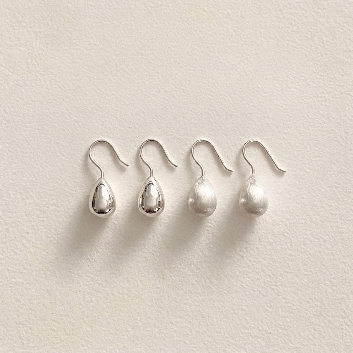 Matte Organic Teardrop Drop Earrings