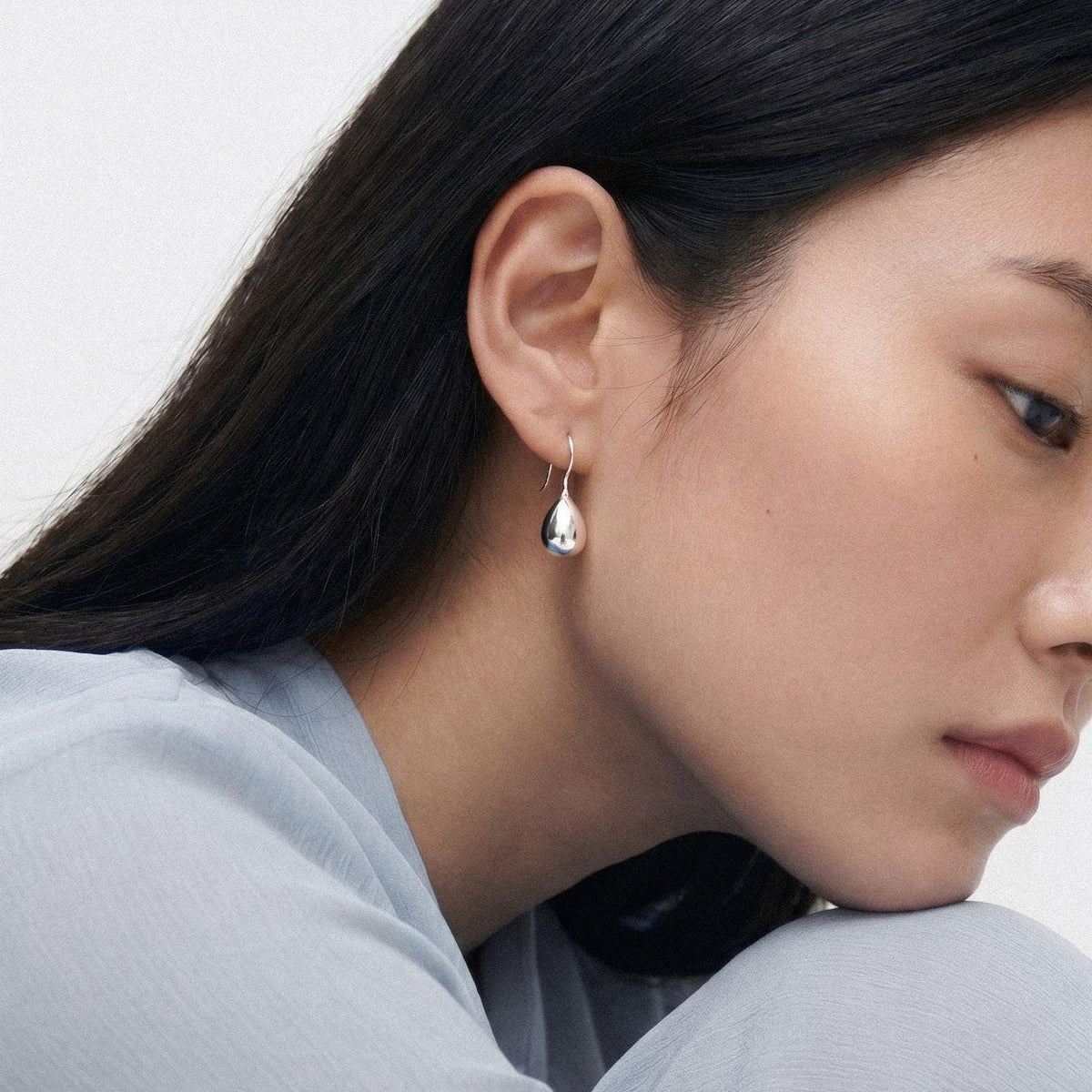Organic Teardrop Drop Earrings