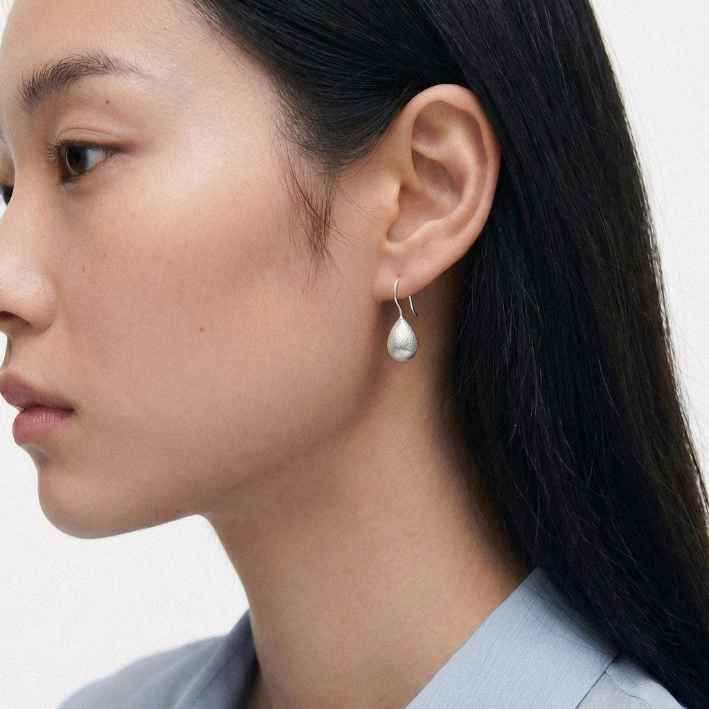 Matte Organic Teardrop Drop Earrings
