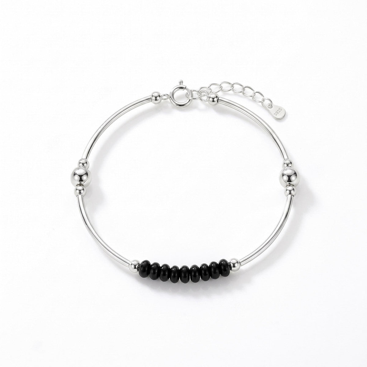 Minimal Black Onyx Bead Bracelet