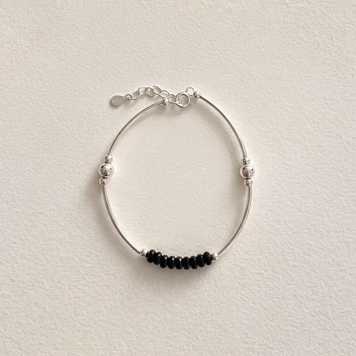 Minimal Black Onyx Bead Bracelet