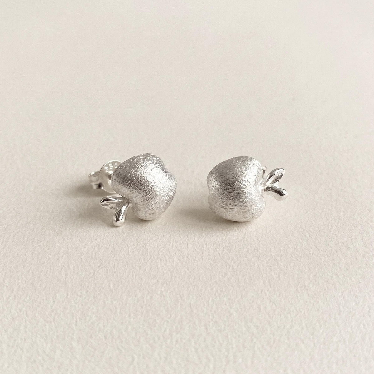 Matte Apple Stud Earrings