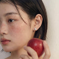 Matte Apple Stud Earrings