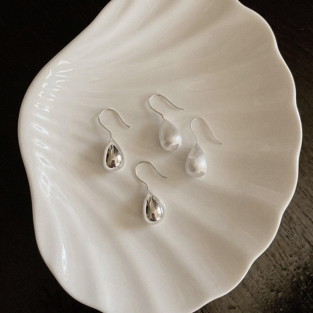Organic Teardrop Drop Earrings