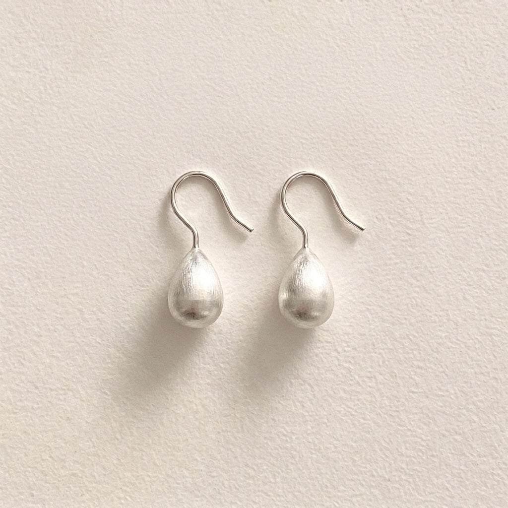 Matte Organic Teardrop Drop Earrings