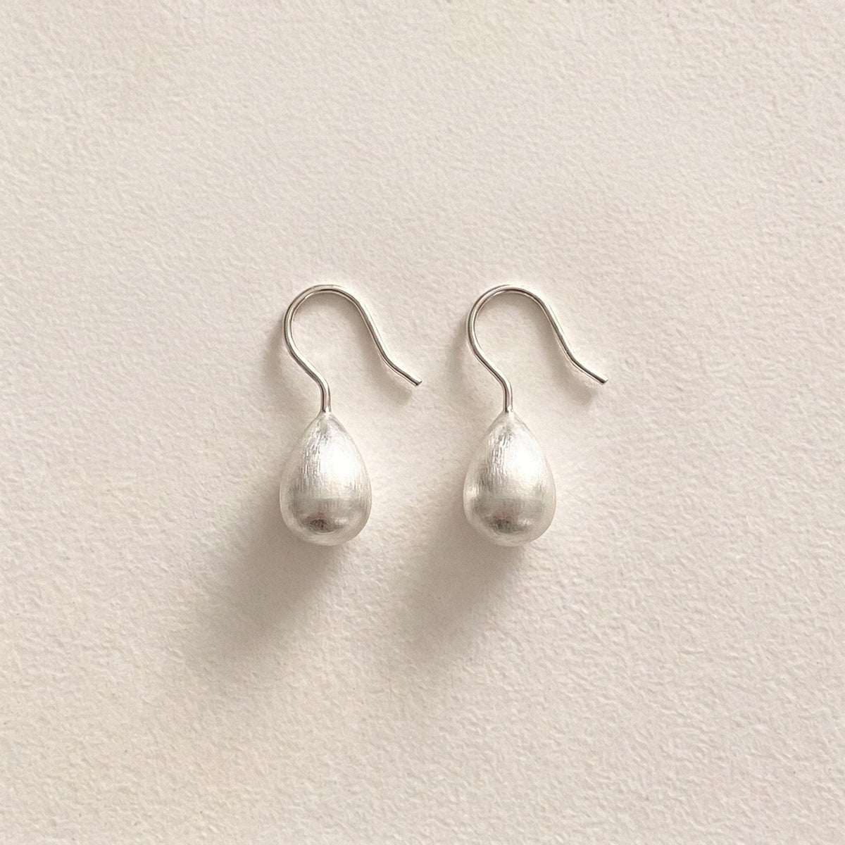 Matte Organic Teardrop Drop Earrings