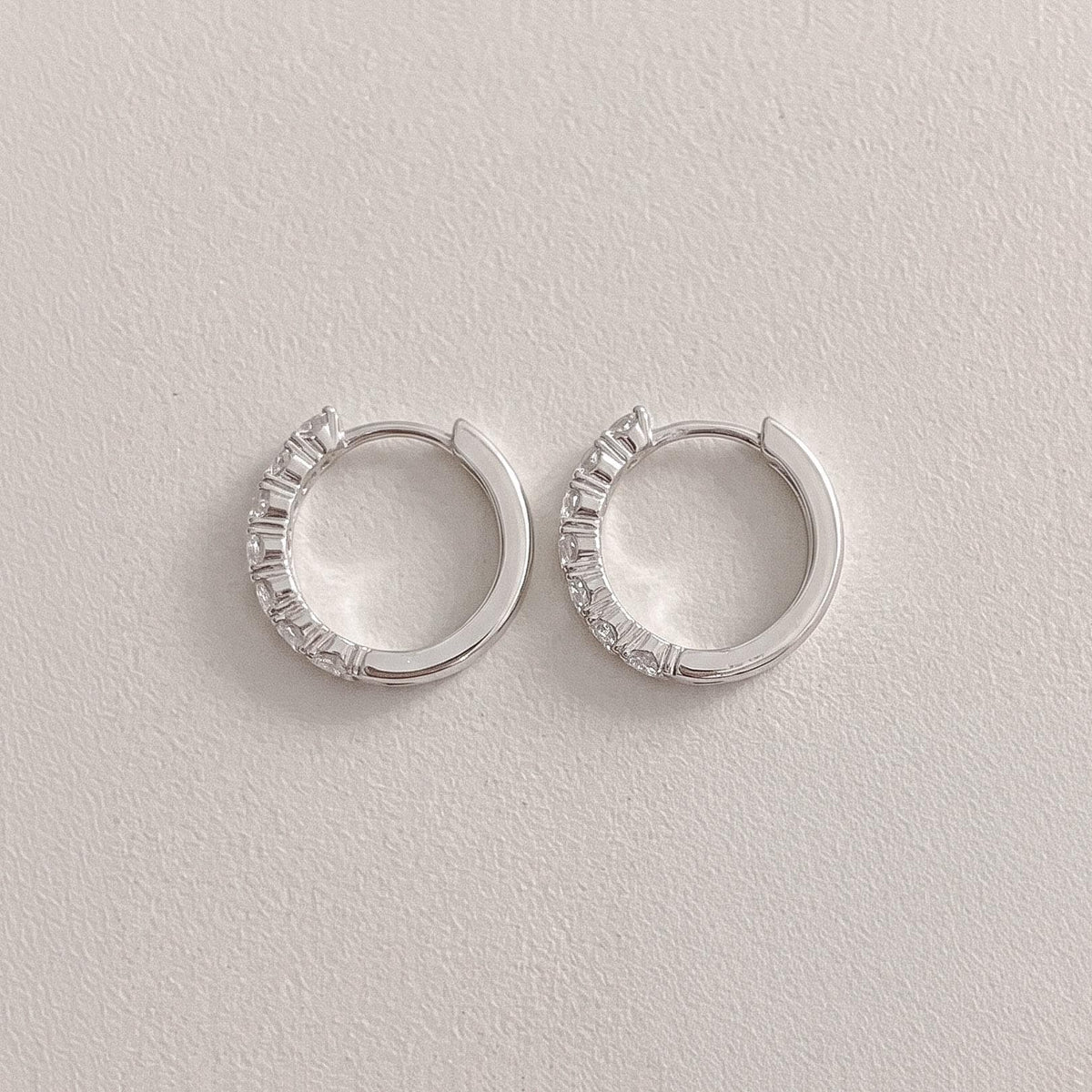 Cubic Zirconia Huggie Earrings