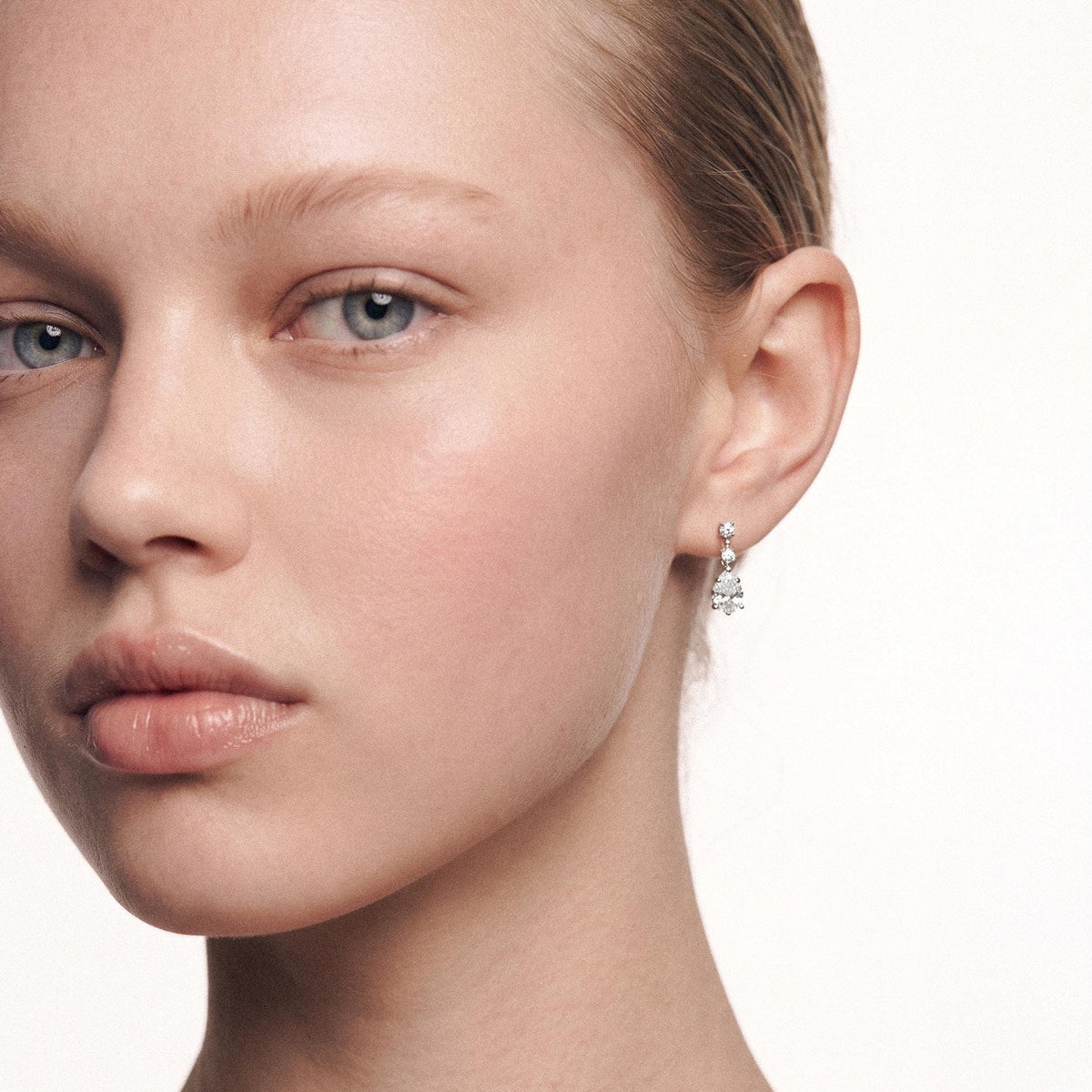 Cubic Zirconia Pear Drop Earrings