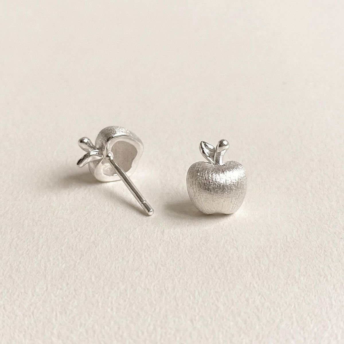 Matte Apple Stud Earrings