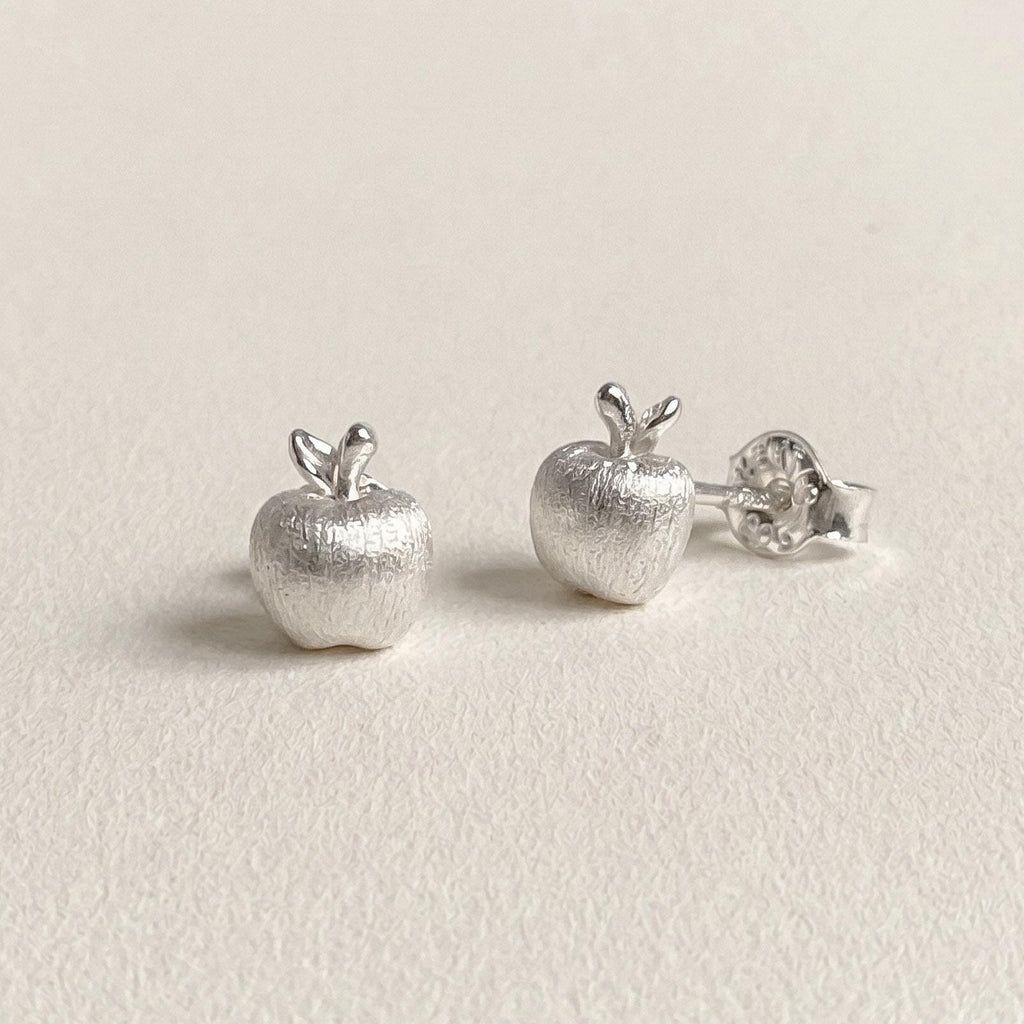 Matte Apple Stud Earrings