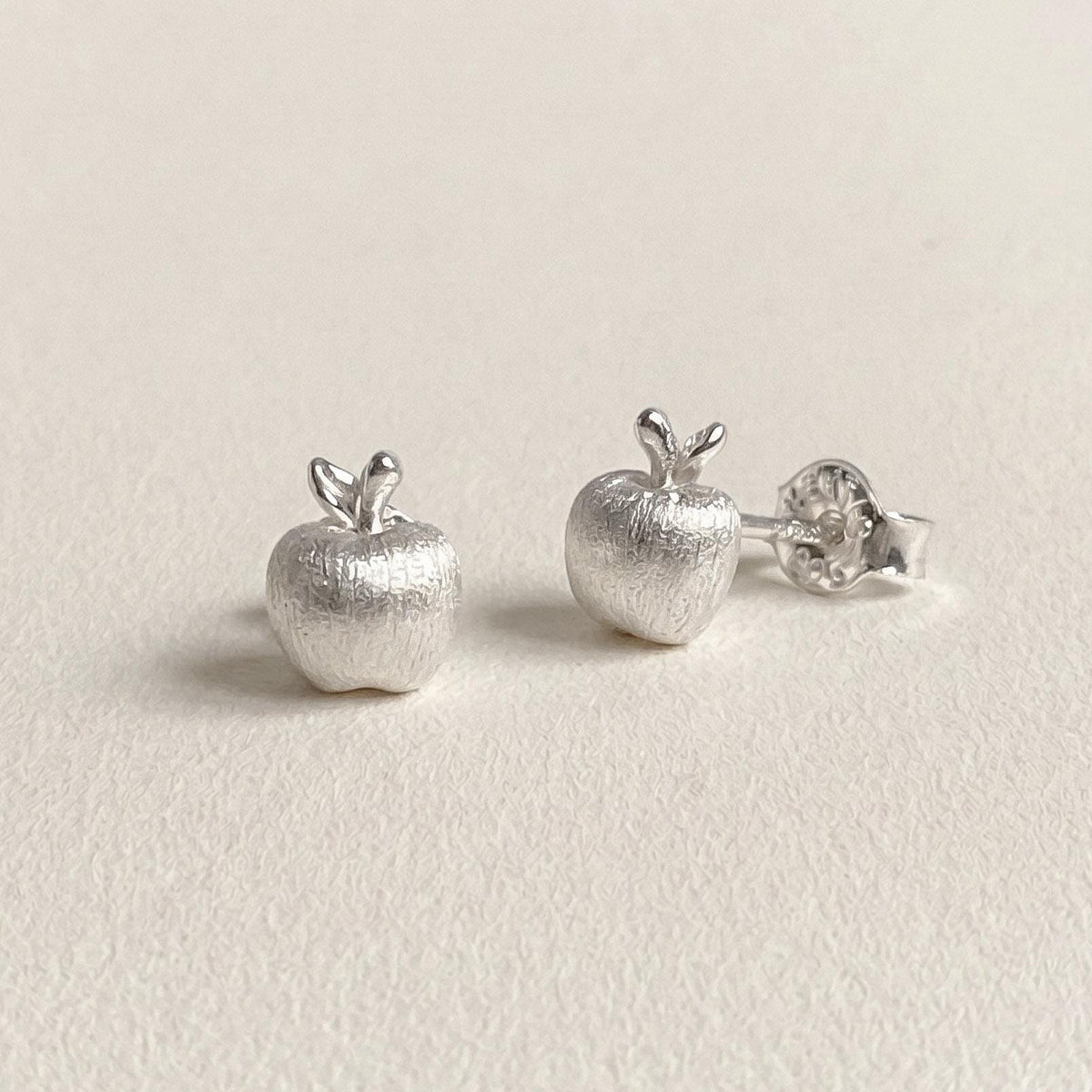 Matte Apple Stud Earrings