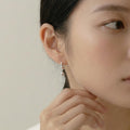 Silver Ball Charm Huggie Earrings