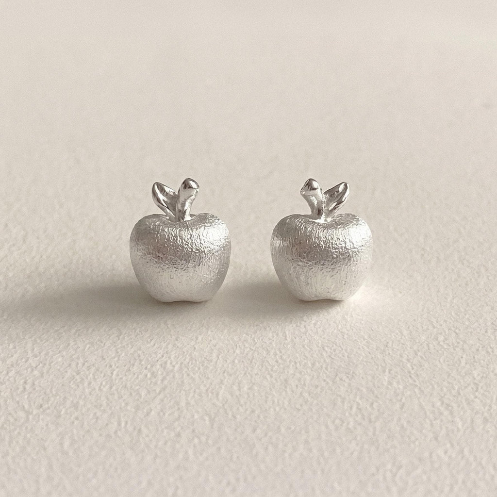 Matte Apple Stud Earrings