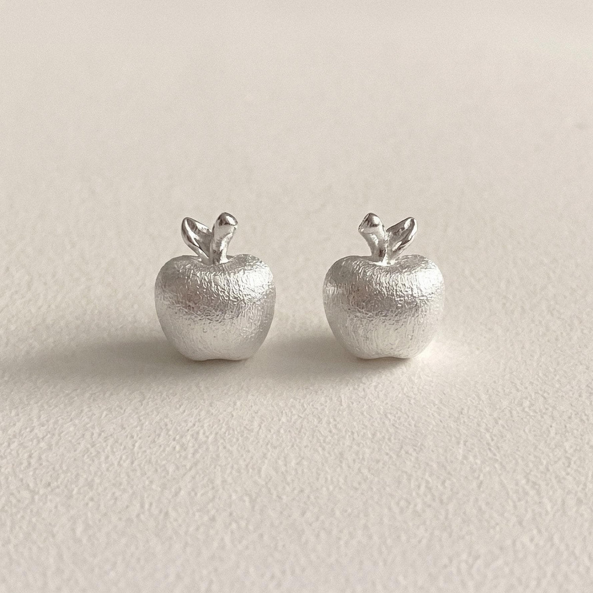 Matte Apple Stud Earrings
