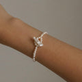 Freshwater Pearl & Silver Bead Bracelet