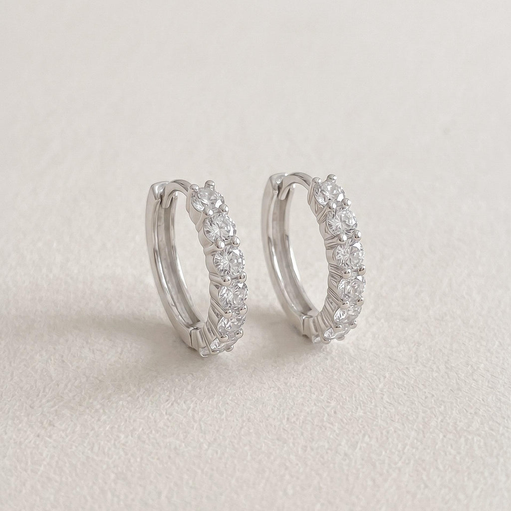 Cubic Zirconia Huggie Earrings