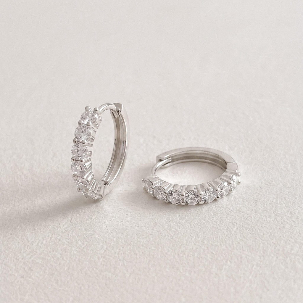 Cubic Zirconia Huggie Earrings