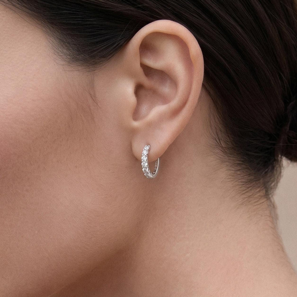 Cubic Zirconia Huggie Earrings